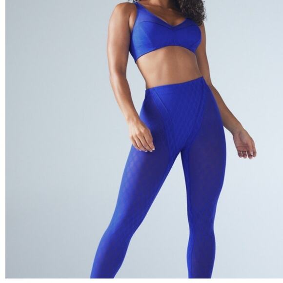 Savage X Fenty Pants - Savage x Fenty Peak Performance Mesh Lace Leggings Blue L